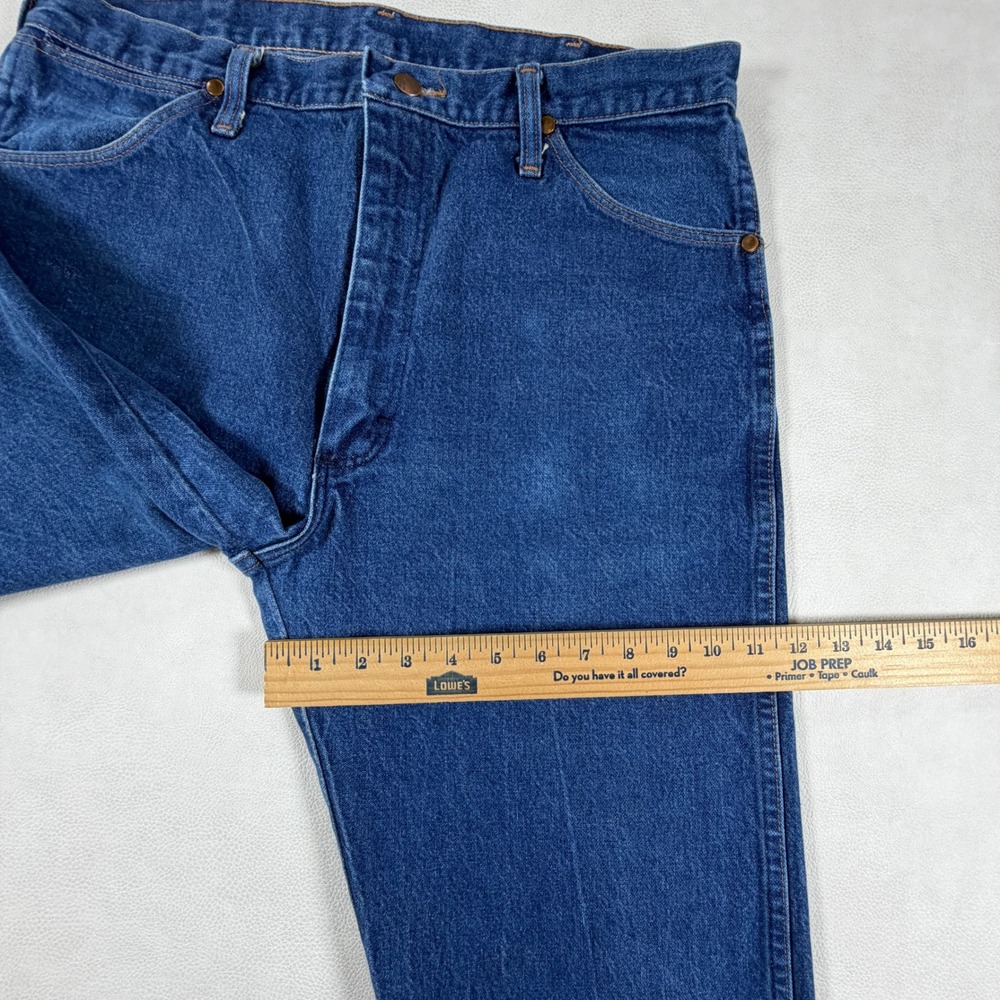 Wrangler Cowboy Cut Jeans Mens 34x38 Blue Straight Leg Made in USA 90s‎ Vintage - Picture 10 of 15